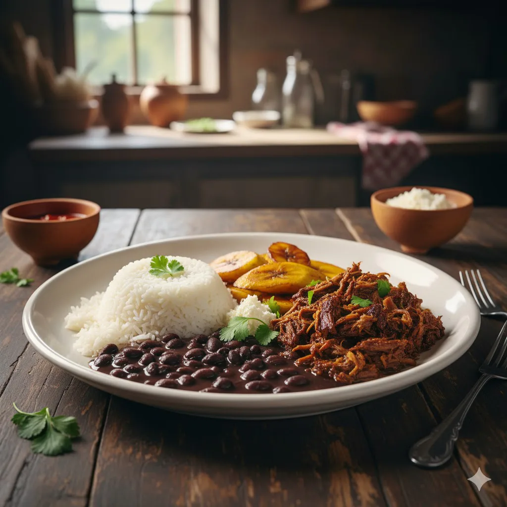 Pabellón criollo listo para servir