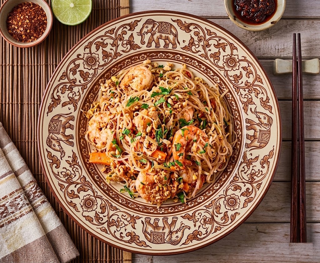 Pad thai listo para servir