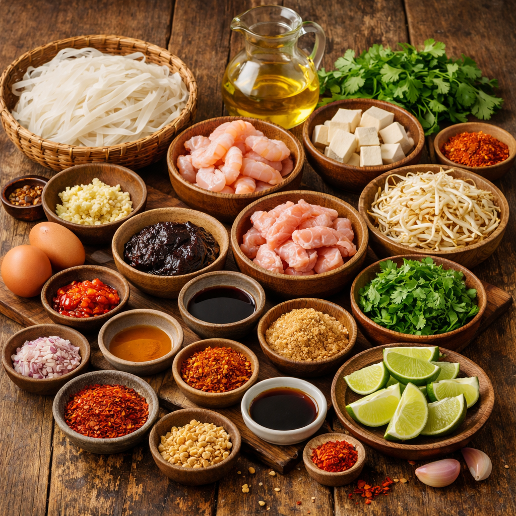Ingredientes para Pad thai