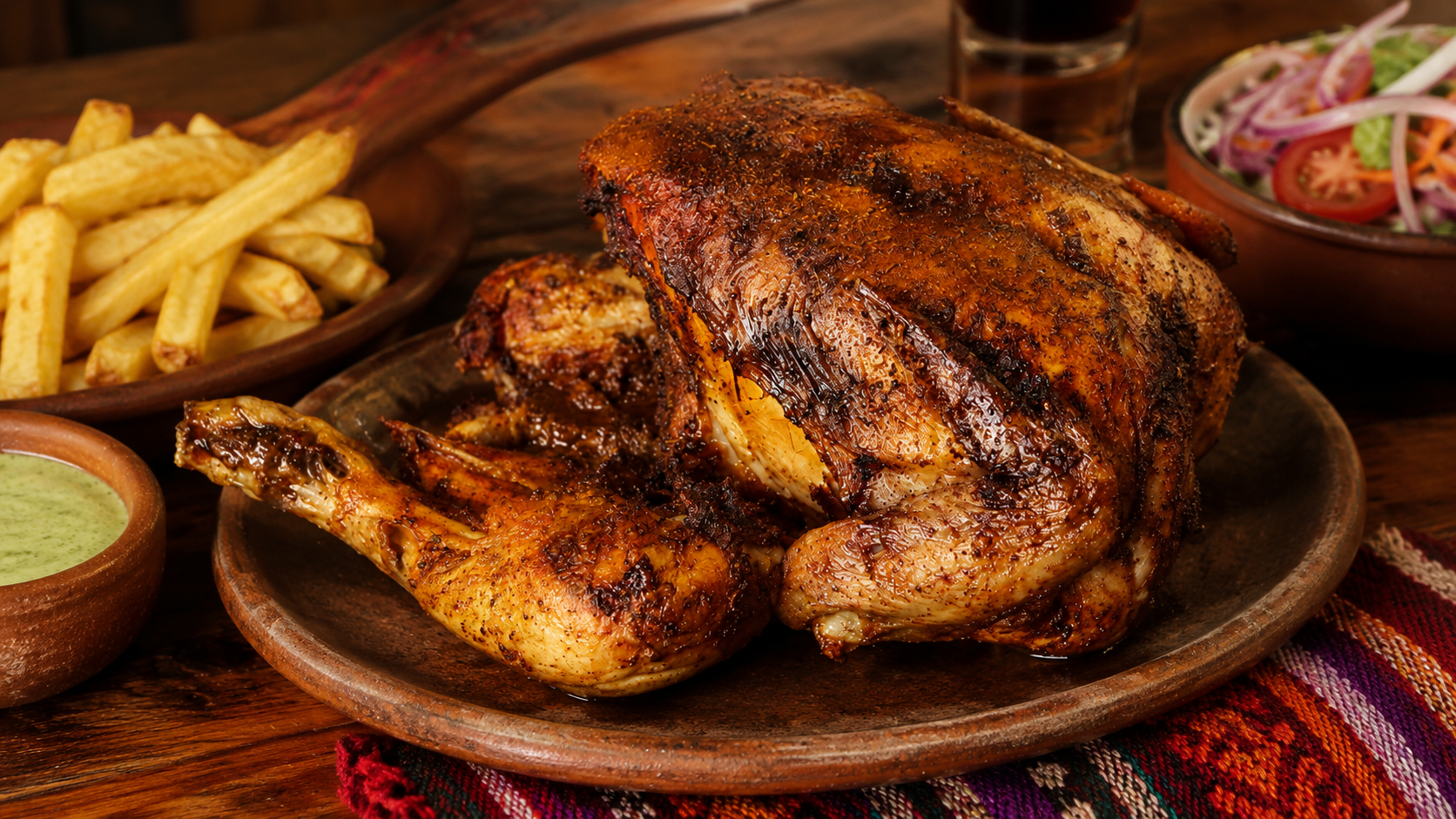 Pollo a la brasa listo para servir