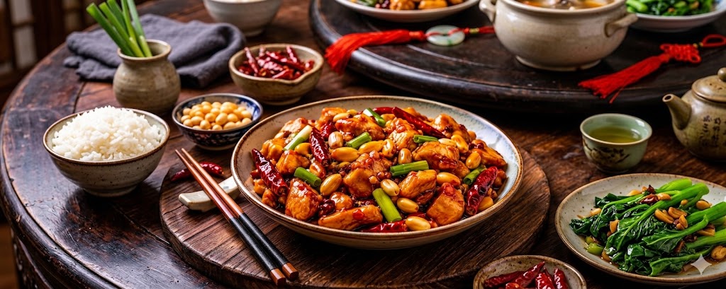 Pollo kung pao listo para servir