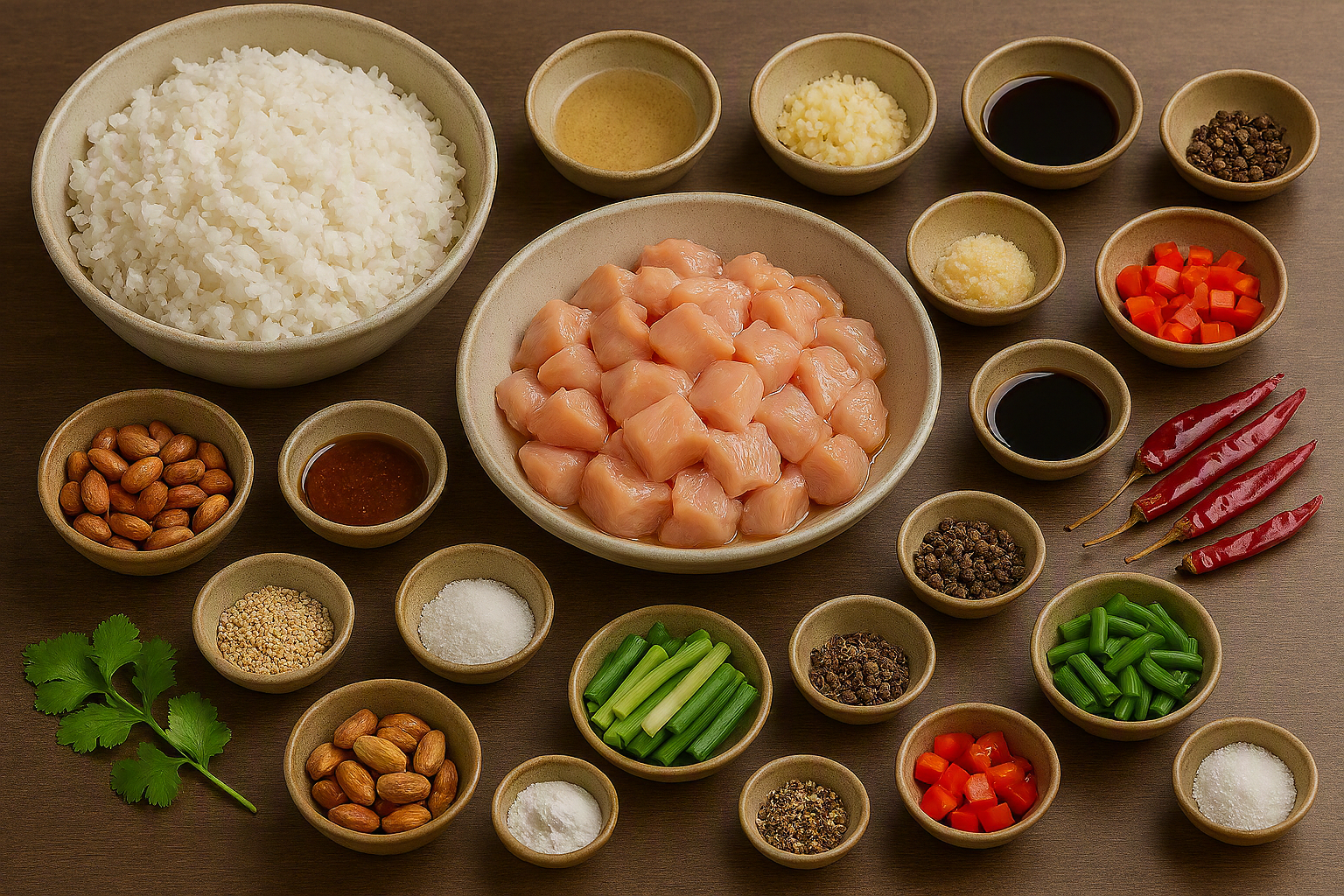 Ingredientes para Pollo kung pao