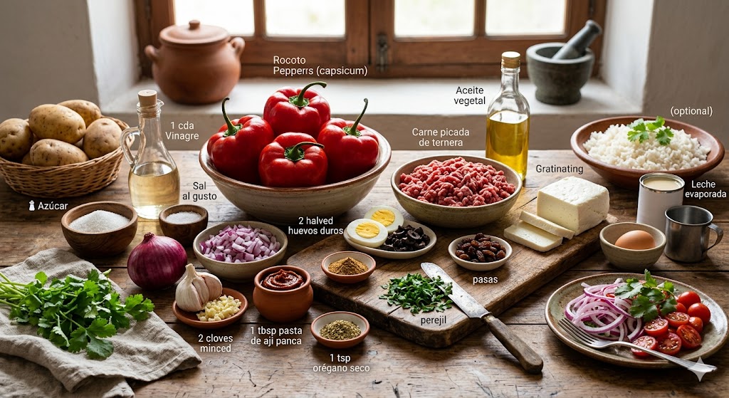 Ingredientes para Rocoto relleno