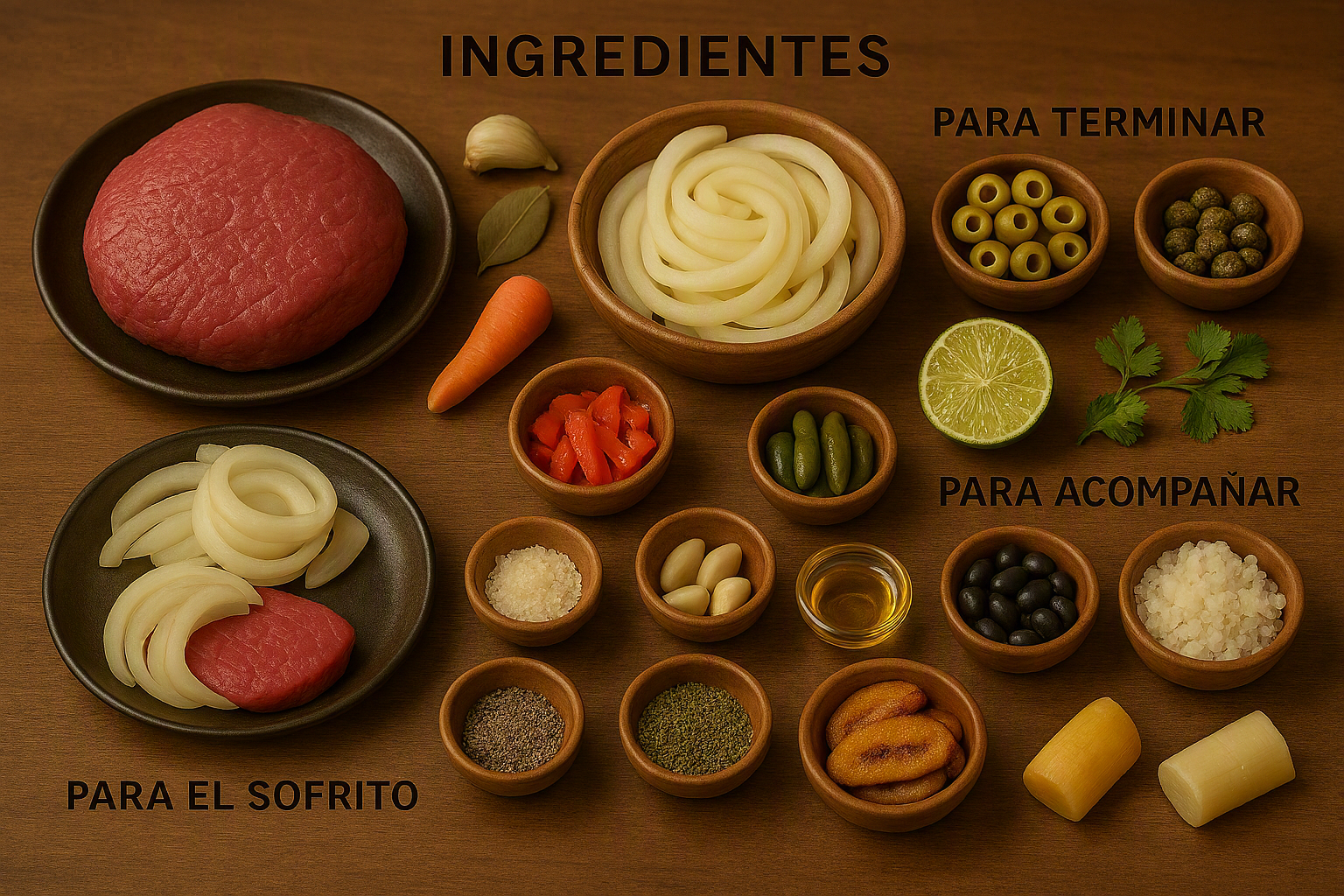 Ingredientes para Ropa vieja cubana