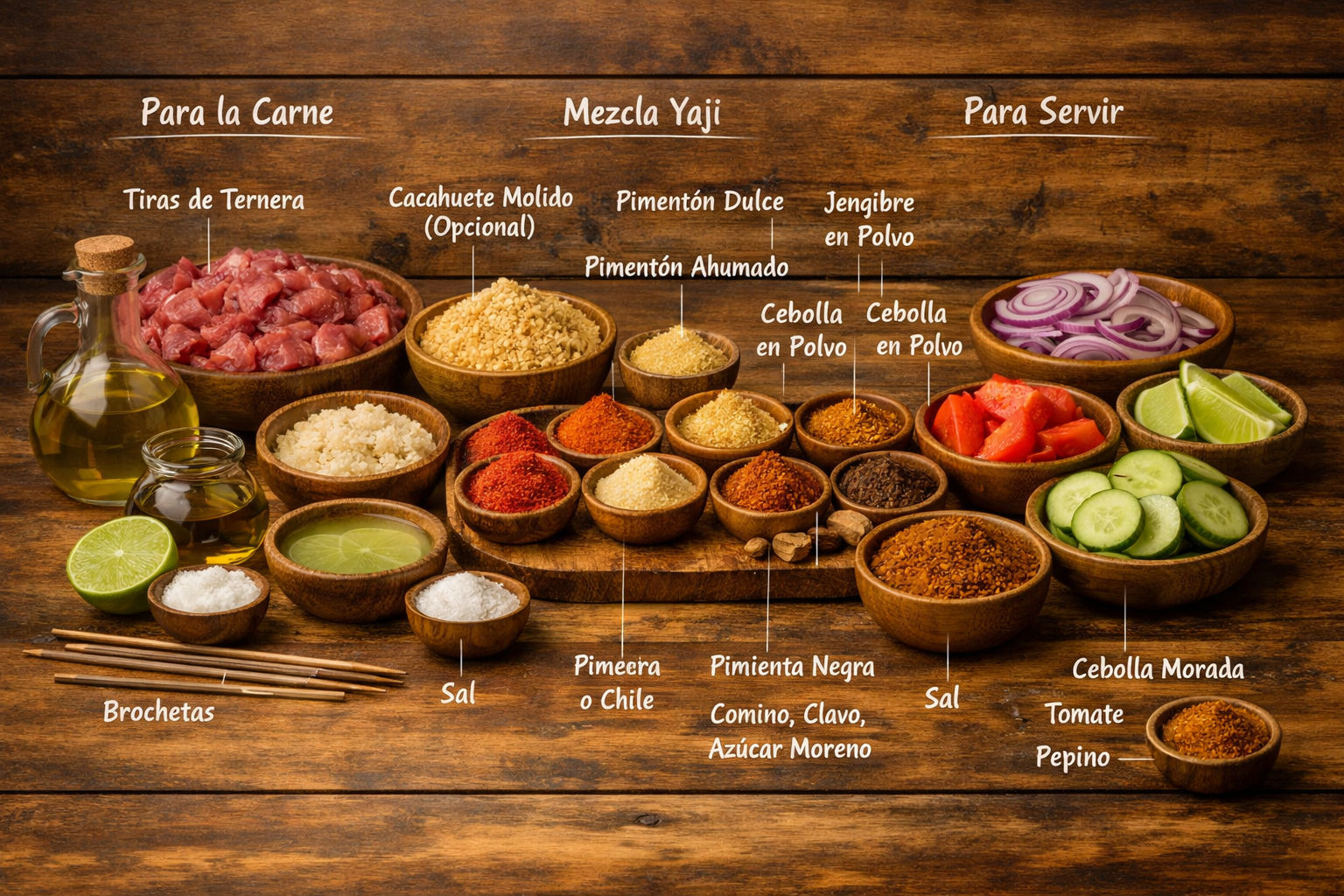 Ingredientes para Suya nigeriano