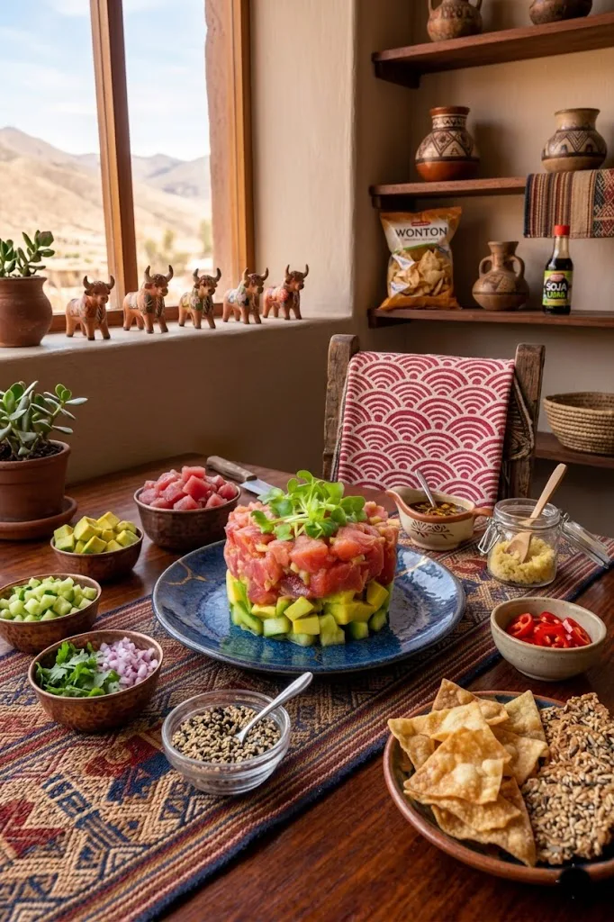 Ingredientes para Tartar de atún nikkei