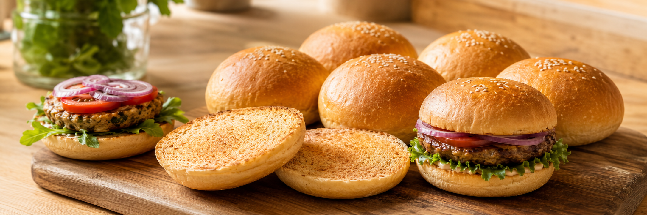 Pan de hamburguesa casero resistente y tierno