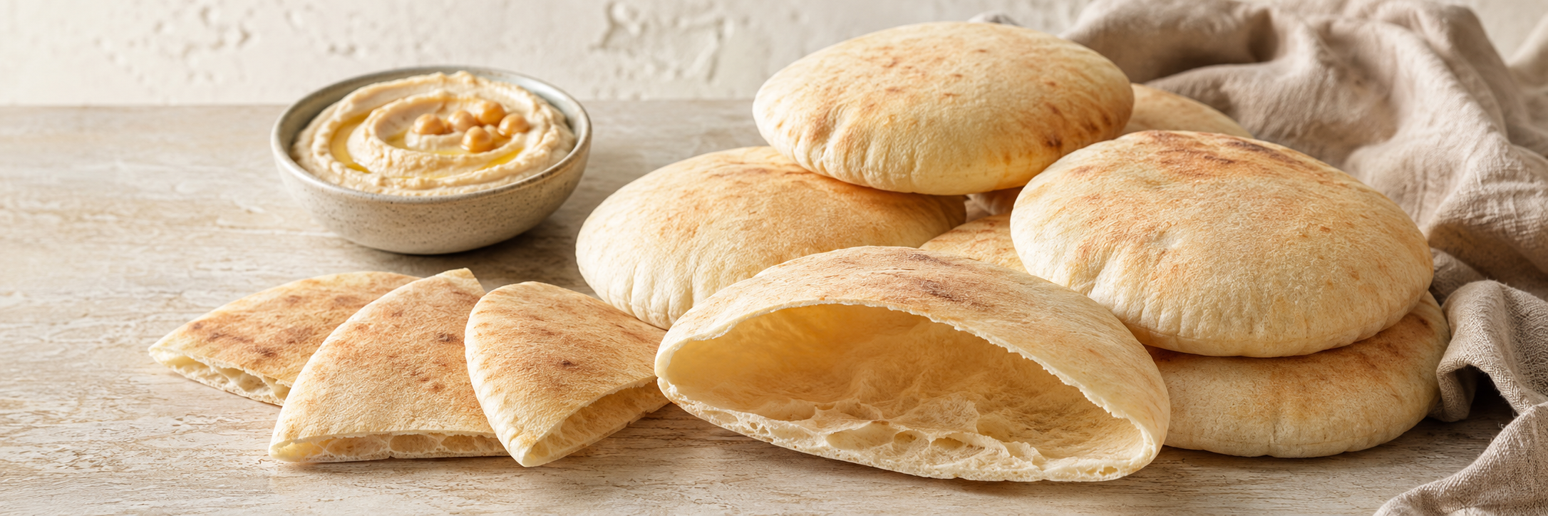 Pan de pita inflado y flexible