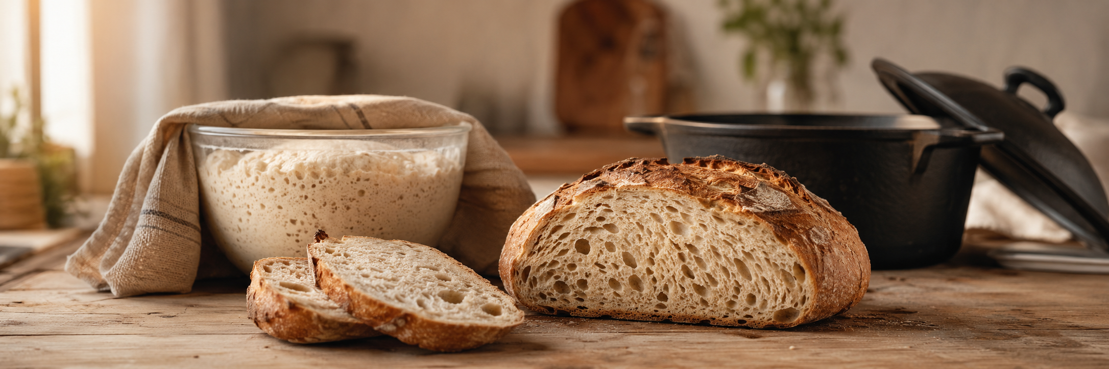 Pan sin amasado de fermentación larga