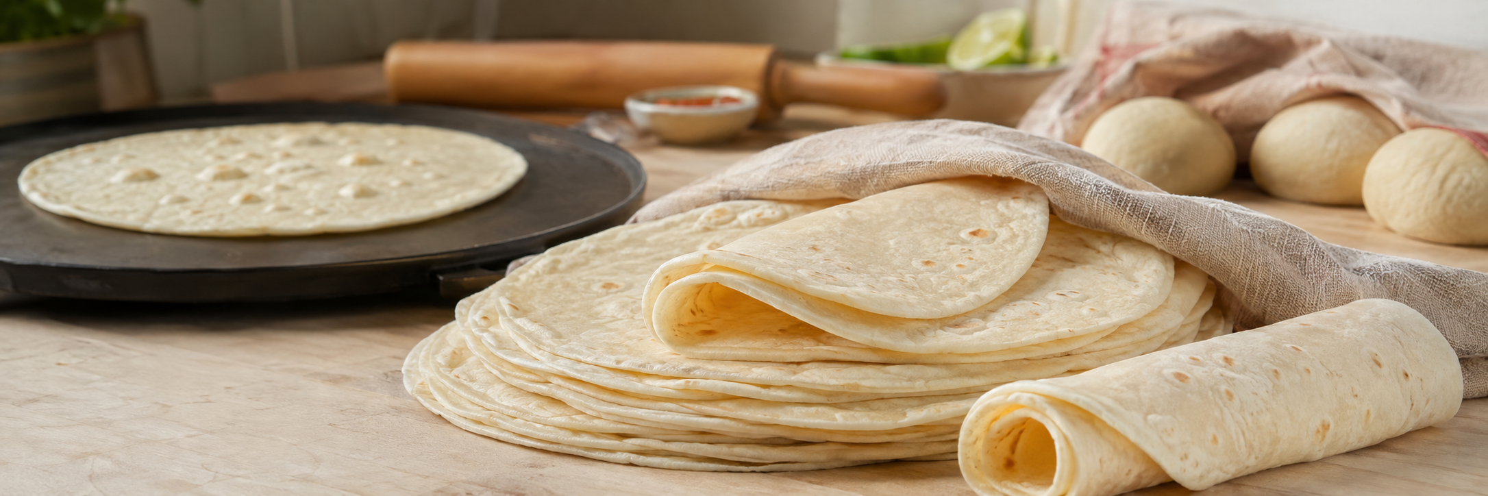 Tortillas de trigo flexibles