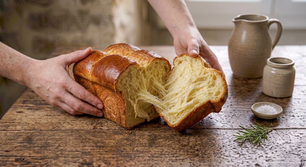 Resultado final de brioche clásico de mantequilla