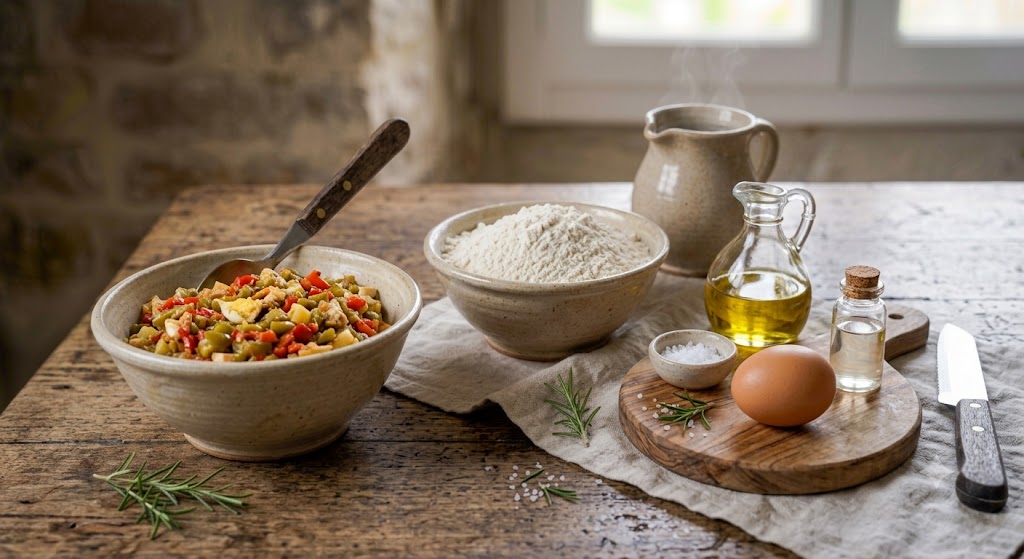 Ingredientes para masa casera para empanadillas