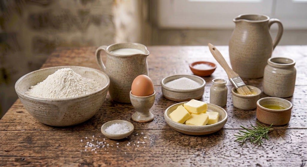 Ingredientes para panecillos de leche muy tiernos