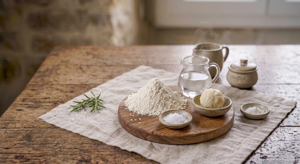 Ingredientes para tortillas de trigo flexibles