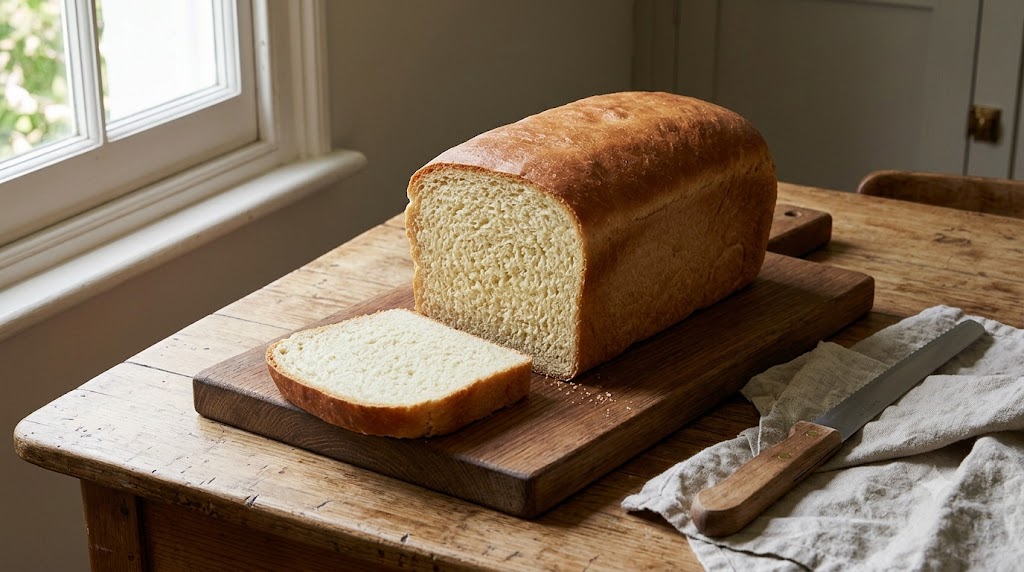 Resultado final de pan de molde casero tierno