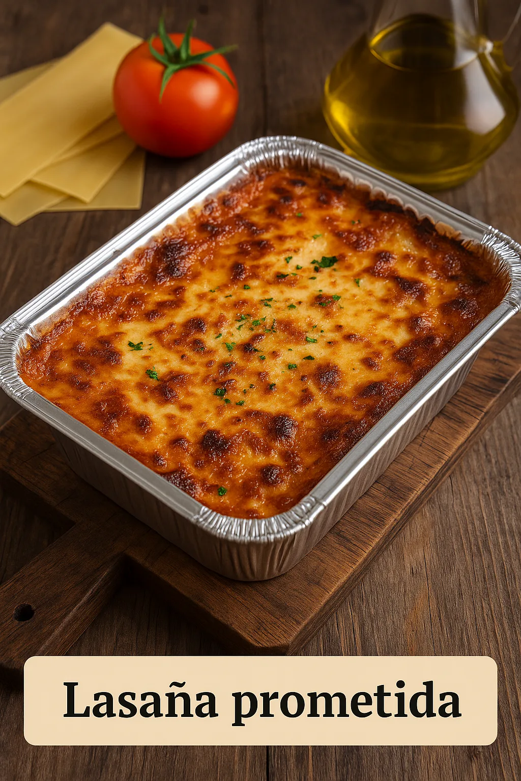 Lasaña boloñesa con carne y verduras listo para servir