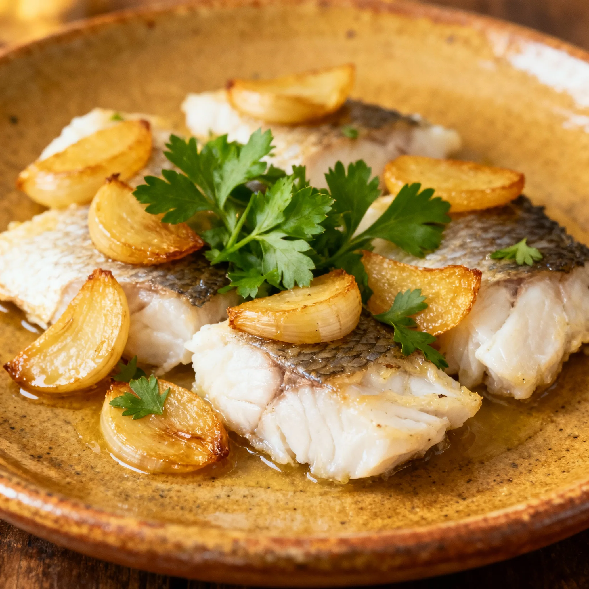 Pescadilla al ajillo