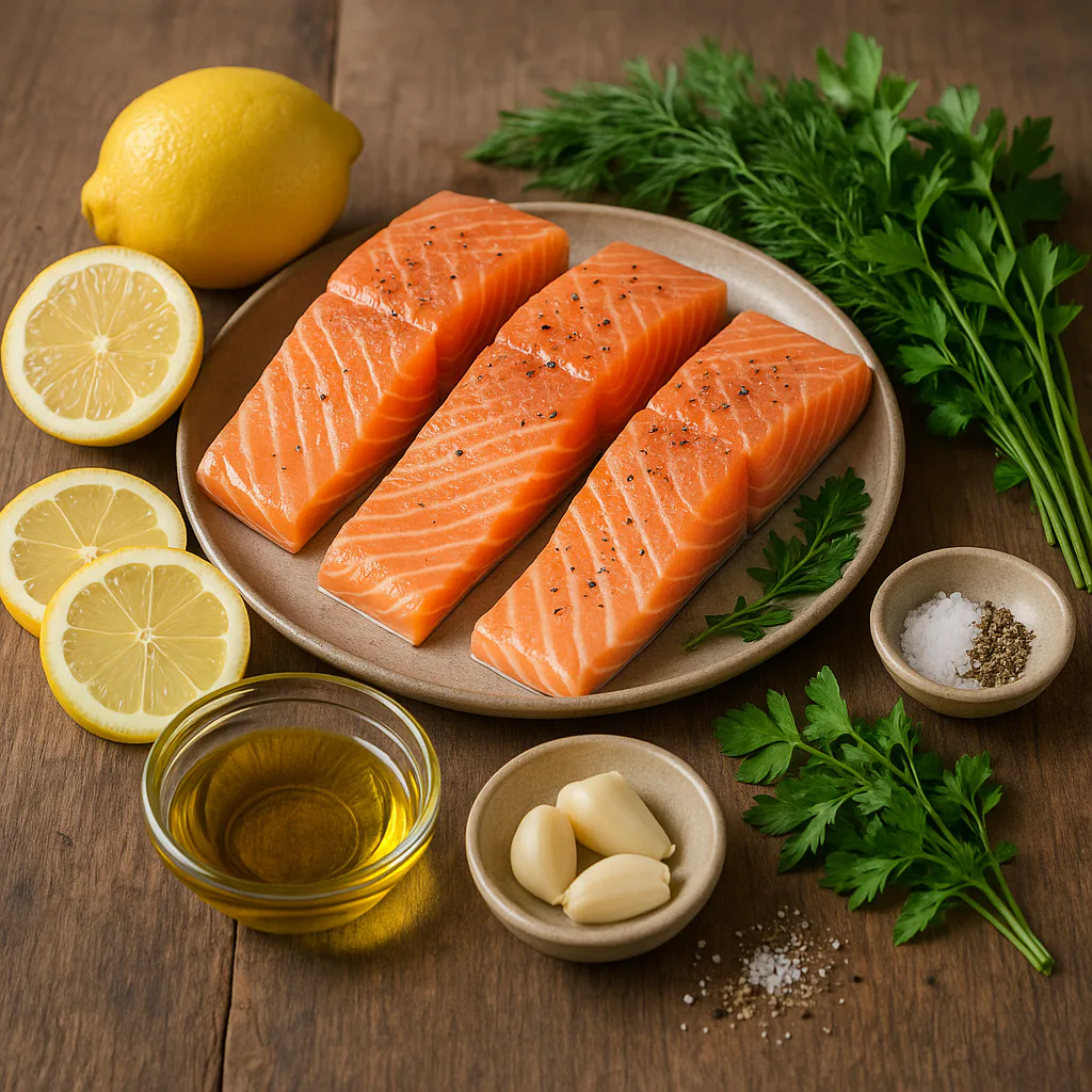 Ingredientes para Salmón al horno con limón