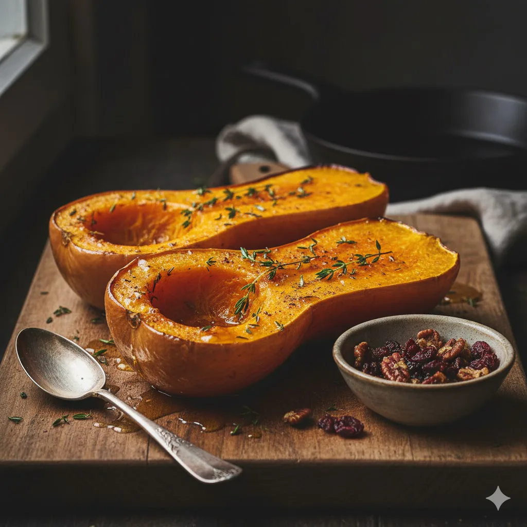 Calabaza al horno como postre listo para servir