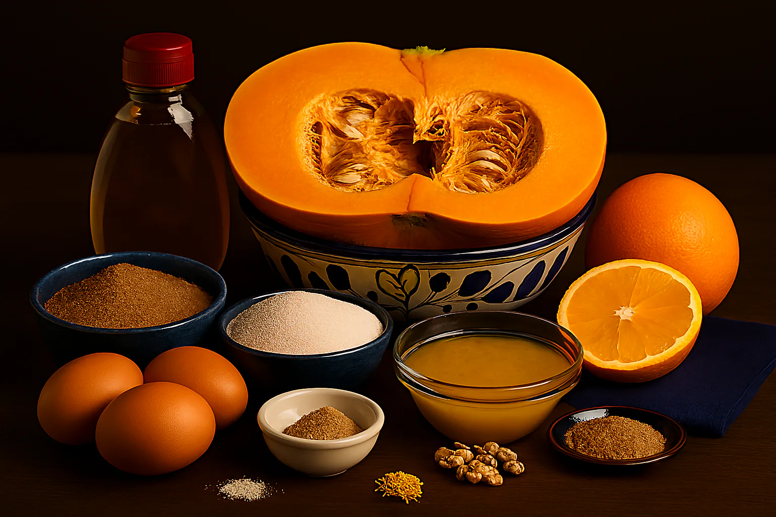 Ingredientes para calabaza al horno como postre