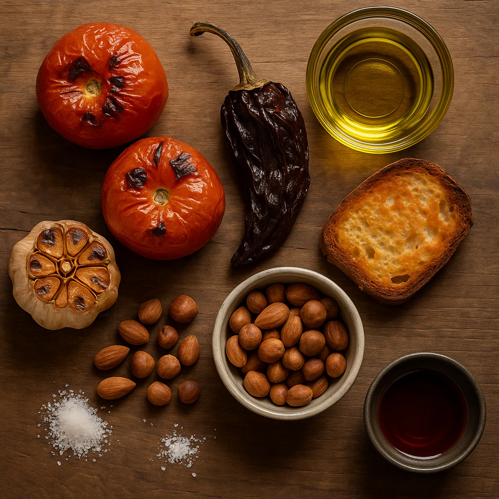 Ingredientes para salsa romesco catalana