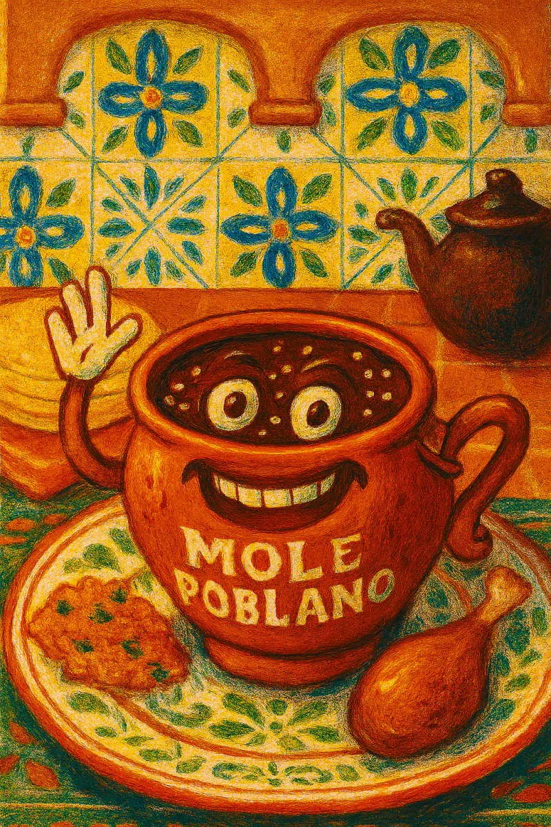 Detalle original de mole poblano casero