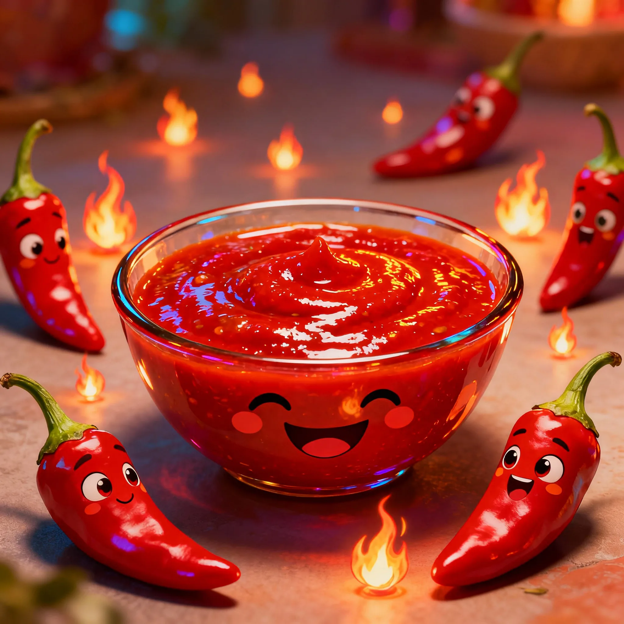 Detalle original de salsa picante casera cocida