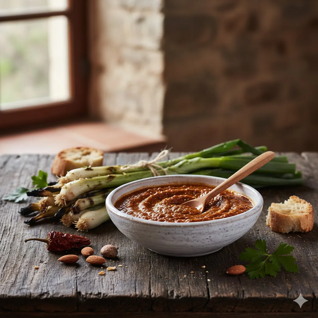 Salsa romesco catalana lista para servir
