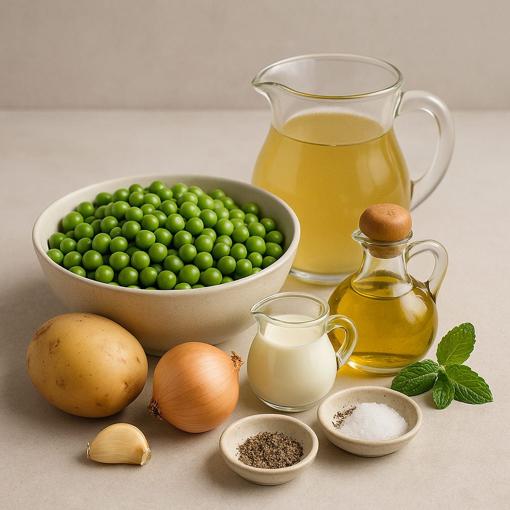 Ingredientes para crema de guisantes