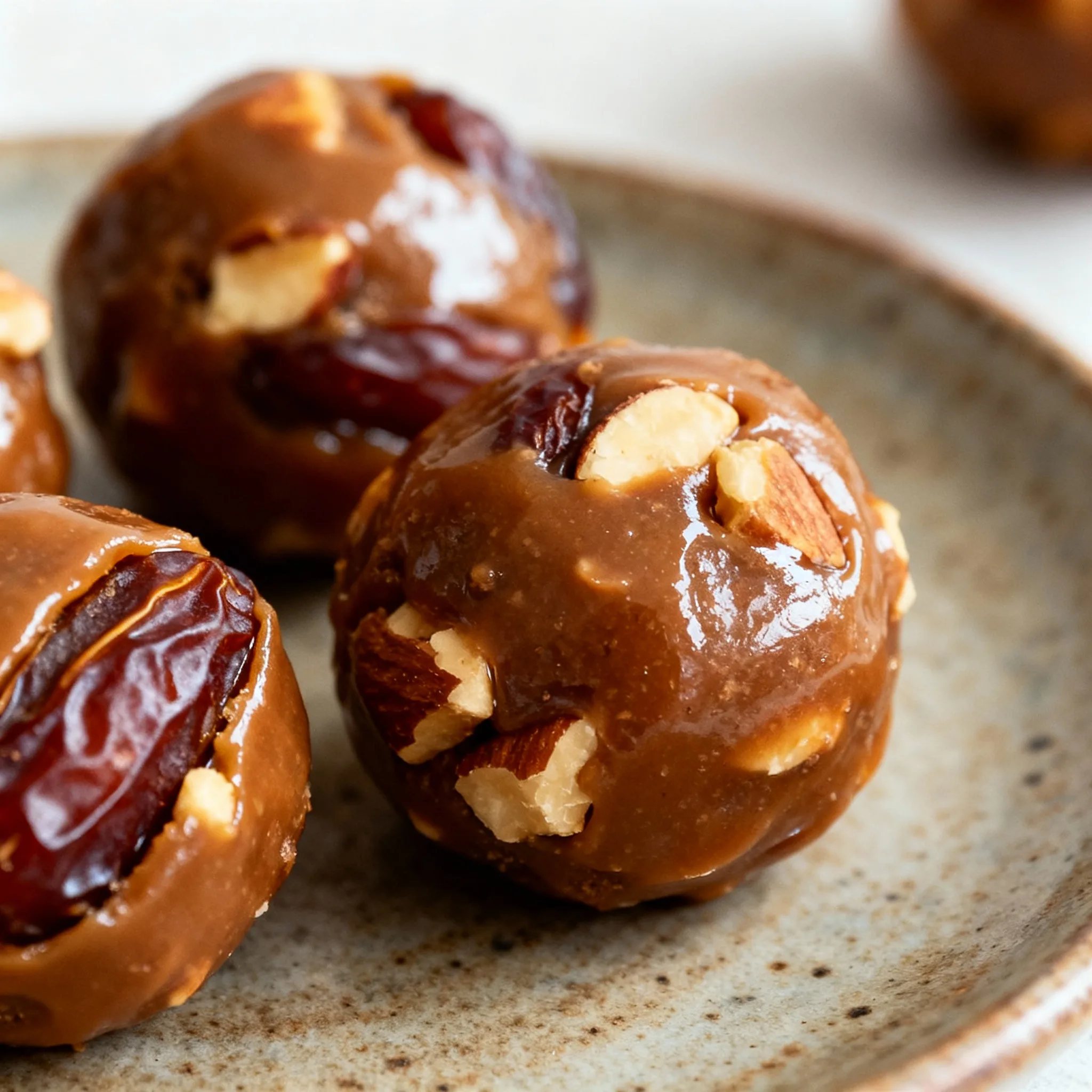 Bolitas veganas de dátil, cacao y frutos secos