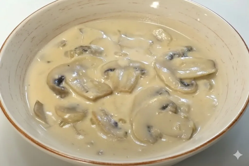 Crema de champiñones y puerro
