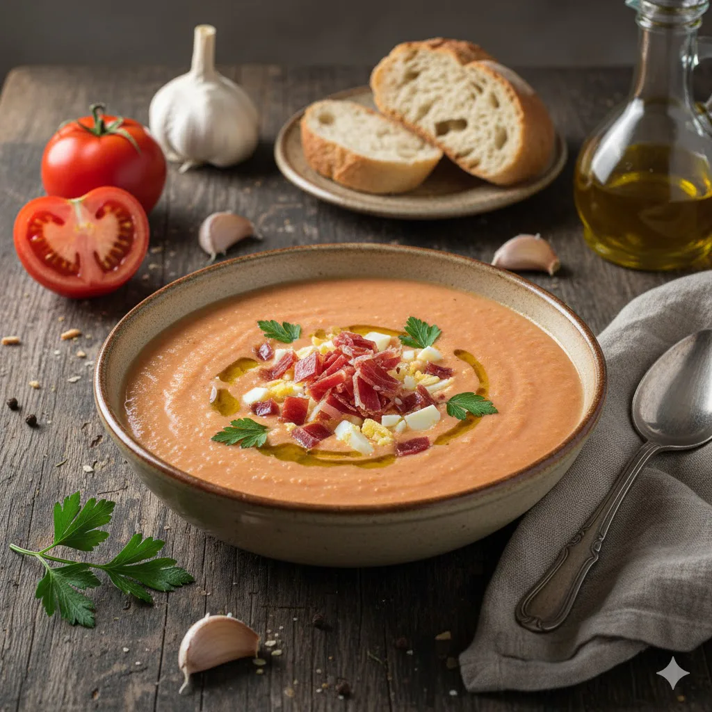 Salmorejo cordobés vegetariano