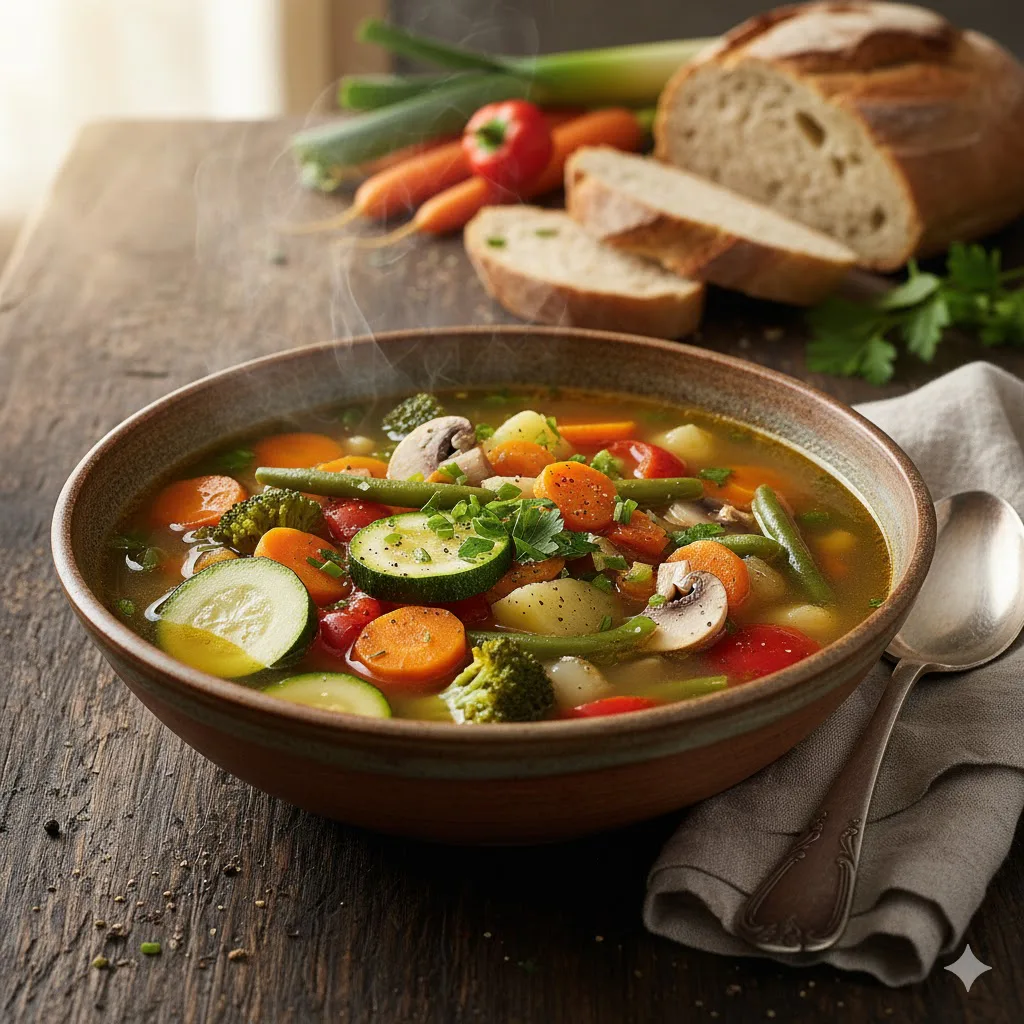 Sopa de verduras de temporada