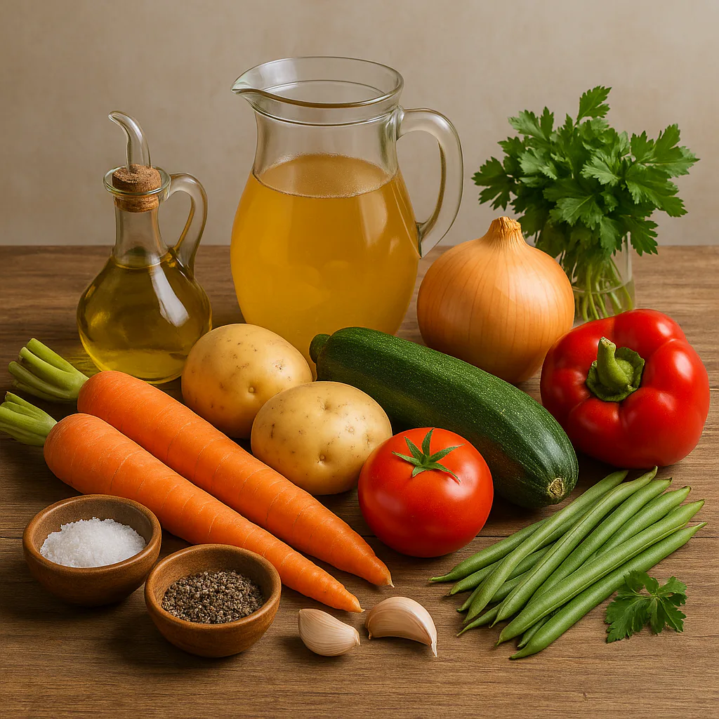 Ingredientes para Sopa de verduras de temporada