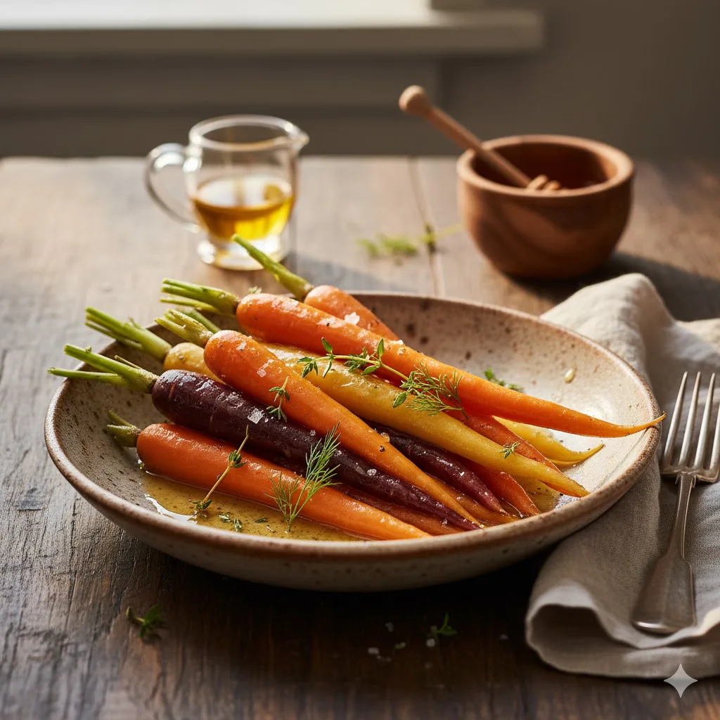 Zanahorias Sous‑Vide con Mantequilla y Miel listo para servir